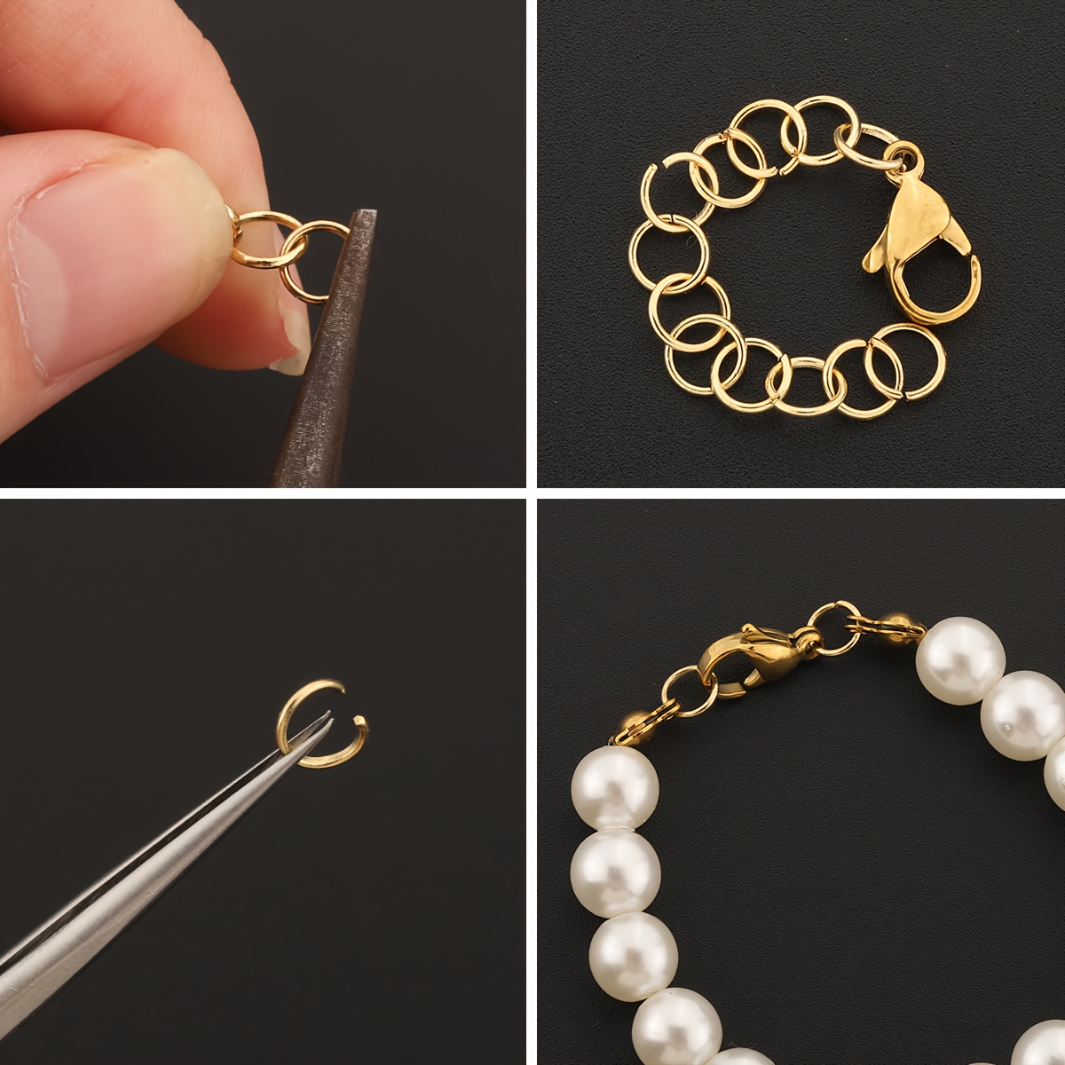 120pcs Golden Stainless Steel Jump Rings Set